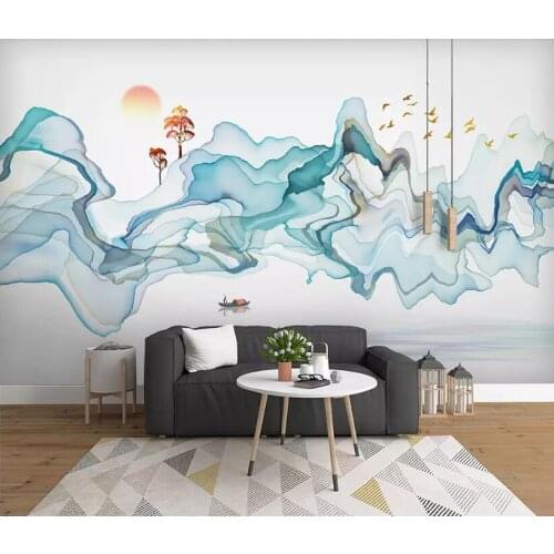 Bacal Custom papel de parede 3d wallpaper Modern Artistic abstract ink landscape background wall decor painting 3D wallpaper