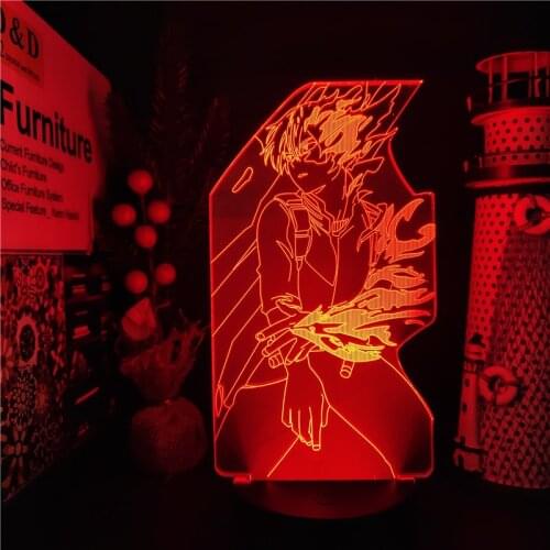Novelty 3D Night Lights My Hero Academia Bakugou Boku no Hero Academia Lamp Colorful LED for Decor Home Visual Xmas Gift Lampara