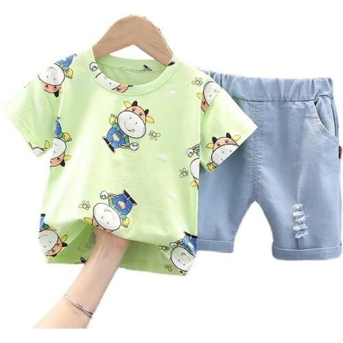 New Summer Cute Baby Girl Clothes Suit Children Boy Fashion T-Shirt Shorts 2Pcs/Set Toddler Sport Casual Costume Kids Tracksuits