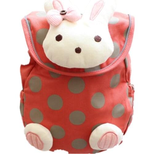 New baby cloth backpack cartoon bunny toddler anti-lost bag Breathable anti-theft lightening rabbit bag Elementary school bag
