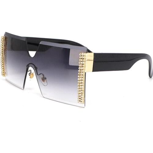 New Fashion Men Women Diamond Glasses Rimless Shield Shape Individuality Leopard Texture Temples UV400 Protection Eyeglasses