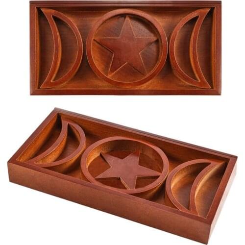 634E Round Shaped Star Inside Wood Coasters/Cup Placemat Decor Mug Coasters Heat Resistant Drink Mat Tea Coffee Bar Cup Table