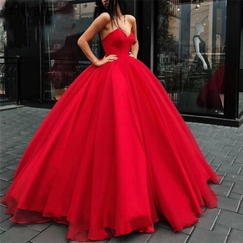 Sexy Luxury Red Quinceanera Dresses 2021 Sweet 16 Year Vestido Debutante 15 Anos Ball Gown V Neck Sheer Prom Dress QD33