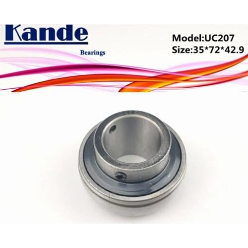 Kande Bearings 1pc UC 207 ID: 35mm UC207-20 ID: 1-1/4" in UC207-21 ID: 1-5/16" in UC207-23 1-7/16" in pillow block bearing