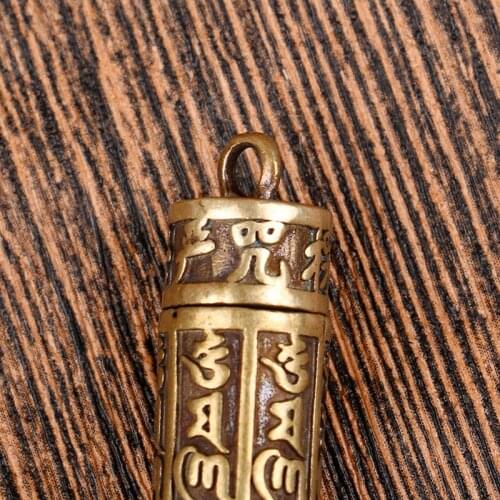 Mini Brass Pendant Necklace Brass Mantra Pendant Men and Women Pendant