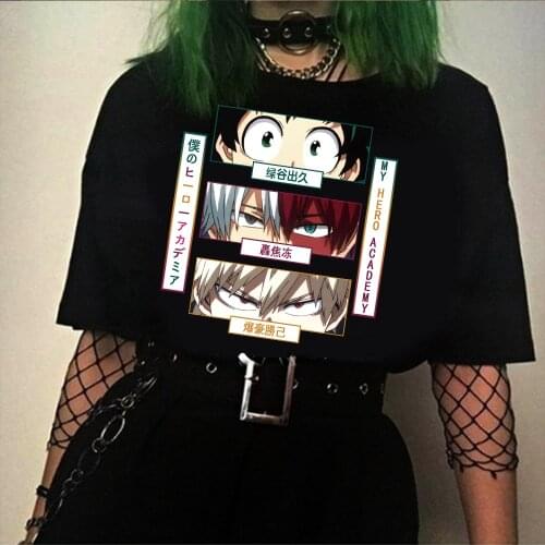 Hot Harajuku Shirt Anime My Boku No Hero Academia O-neck T-shirt Casual Funny Shirt Clothes