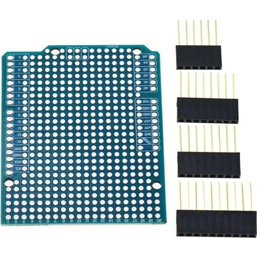 Prototype PCB Board For Arduino UNO R3 ATMEGA328P Shield Board Breadboard Protoshield DIY FR-4 2.54mm 2mm Pitch Hole One