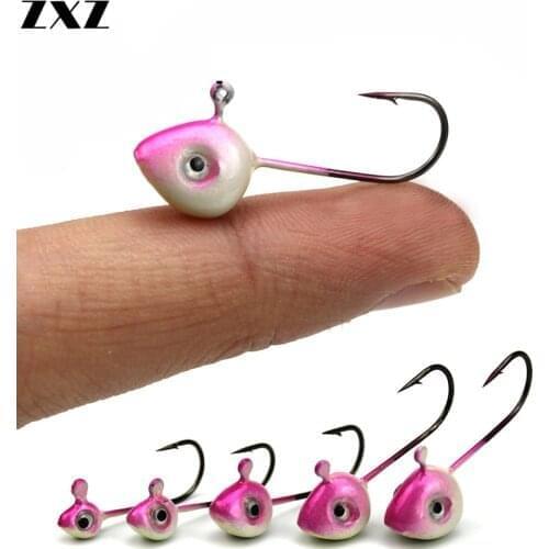 20pcs/lot Jigs Lead Head Fishing Hooks 2g 3g 4g 5g for Soft Shad Lure Strong Jigging Bait Lead Lure Raft Fishing Tackle