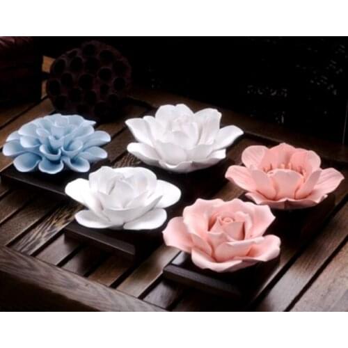 Silica gel 3D molds Lotus soap mold jasmine silicone rose flowers candle aroma mould camellia handmade soap making moulds