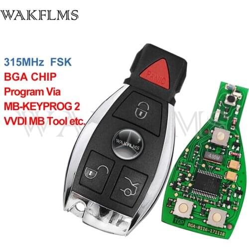 BGA&NEC For Mercedes Benz A B C Class W204 W203 W205 Vito C200 W163 A200 2000+ 315MHz 4 Button Smart Remote Key Card