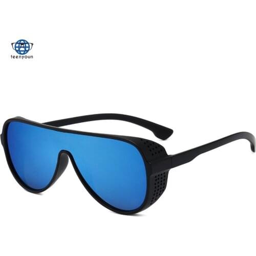 Teenyoun Punk Wind Sunglasses Tide Restoring Ancient Ways Round Sunglasses Fashion One Block Sand Glasses Across Borders Women