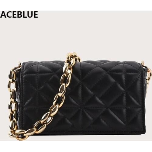 Hot Sale Fashion Shoulder Bag for Women Chains Plaid Underarm Bags Female PU Leather Armpit Purses and Handbags Luxury Designer