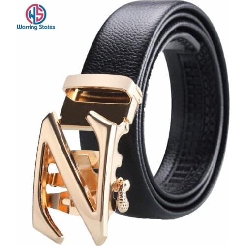 Warring States Famous Brand Belt Top Quality Leather Belts for Men,mens Automatic Metal Buckle Belt Business Casual Belt
