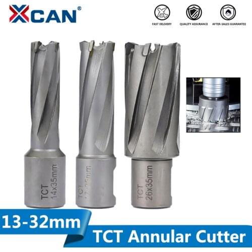 XCAN TCT Annular Cutter 13/14/16/17/18/26/32mm Magnetic Drill Bit Weldon Shank Hollow Core Drill Bit