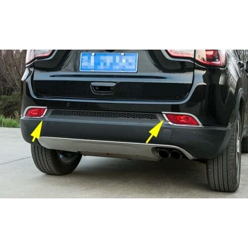 Rear Fog Light Chrome Protector Cover Trims For 2017-2021 Jeep Compass ABS Decoration Style New