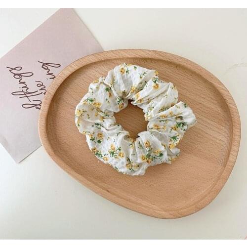 Ponytail holder Hair Accessories Girl Floral Plaid color Large Intestine Loop Hair Rope Highly Elastic Hair Rope women Headband