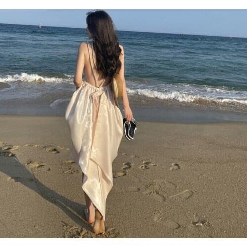 Women Dresses Summer Vestidos Largos Verano Maxi Dress Vestido Sexy Beach Backless Halter Robe Boheme Femme A147
