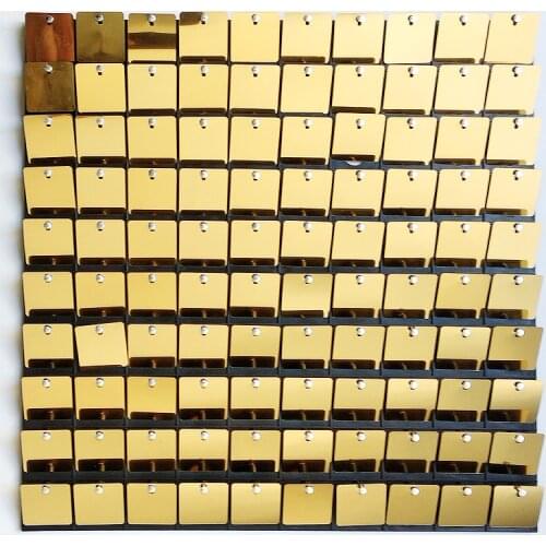 Gold color sequin panel wedding backdrop custom adverting sings shop window background glam shimmer sequin wall 3D wall sticker