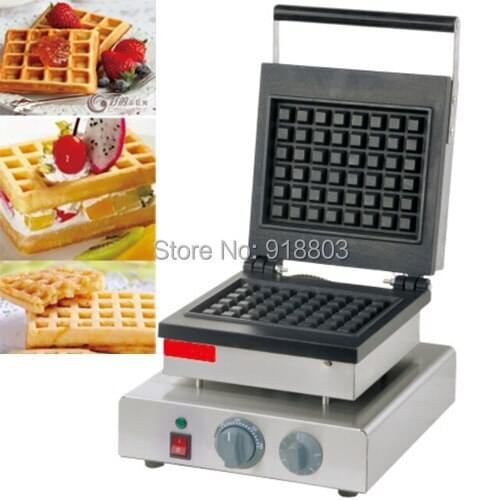 1-Slice Commercial Use 110v 220v Electric Nonstick Square Belgian Waffle Iron Maker Machine Baker