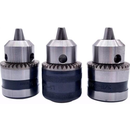 1pcs Thread Drill Chuck 1.5-10mm B12 3/8 Conversion Drill Chuck 1/2 M12x1.25 Wrench Into Electric Drill Keyless 3 Jaw Chuck