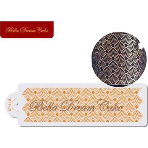 1pc Scaly Pattern Cake Stencil Plastic Lace Cake Boder Stencils Template DIY Drawing Mold Cake Decorating Tool Bakeware