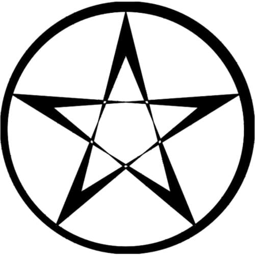 14.1cm*14.1cm Pentagram Wicca Star Car Sticker Motorcycle Decal Black/Silver S3-5191