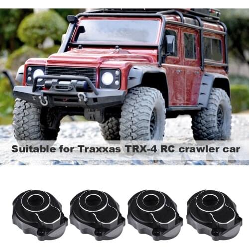 4 Steering Knuckle Portal Covers For Traxxas TRX-4 RC Crawler Car Black Aluminium Alloy Upgraded Part RC Accessory