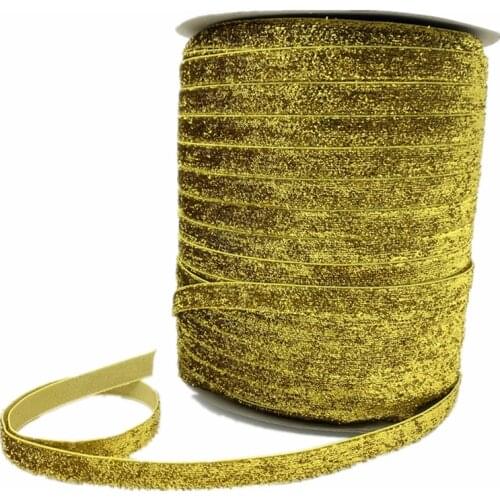 6mm-38mm Golden Glitter Velvet Ribbon Handmade Wedding Party Decoration Ribbon For Gift Wrapping DIY Hair Sewing Fabric