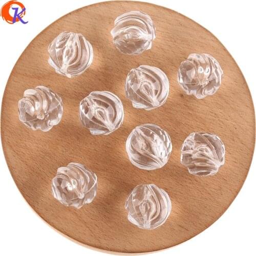 Cordial Design 17x18mm 170Pcs Acrylic Beads/Jewelry Accessories/Clear Beads/Twist Round Shape/DIY/Hand Made/Earring Findings