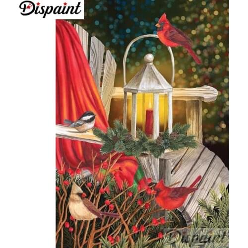 Dispaint 5D Diy Diamond Painting Cross Stitch "Chair candle bird" Home Decor Full Rhinestones Inlay Diamond Embroidery A27748