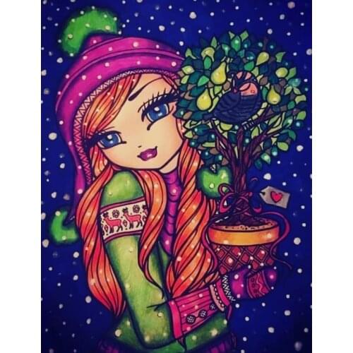 Diamond Painting DIY Poured Glue Kits Scalloped Edge Unique Handcraft Gift Home Wall Decoration Soft Canvas Fall Decor