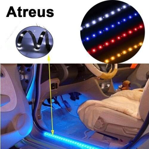 Atreus 2pcs For VW polo passat b5 b6 Mazda 3 6 cx-5 Toyota corolla Ford Focus 2 3 1 Car Decoration Light Bar LED Strip Stickers