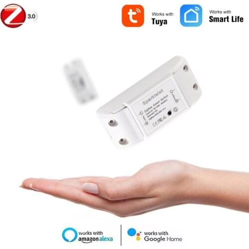 10A ZigBee3.0 Mini Smart Switch Wireless Relay Module Universal Breaker Voice/APP Remote Control Light Switch Work With Alexa