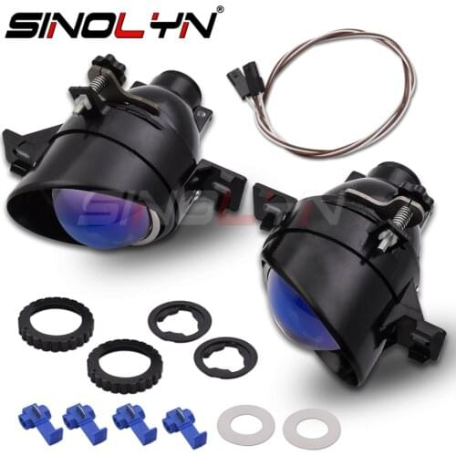 Sinolyn Fog Lights For Nissan Sentra/Versa/Qashqai J10/X-trail/Pathfinder/Infiniti M35M45/G37 Projector Blue Bixenon Lens Tuning