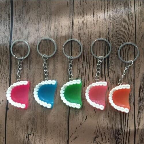 Free shipping 5pcs Teeth Model Keychain for Dentist Dental Gift