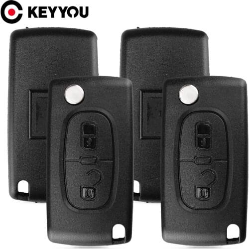 KEYYOU For Peugeot 206 407 307 sw 607 For Citroen C2 C3 C4 C5 C6 berlingo 3/2 Buttons Folding Remote Flip Car Key Shell Case