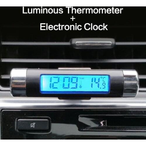 Auto Car Digital Clock & Temperature Display Electronic Clock Thermometer Auto Electronic Clock LED Backlight Digital Display