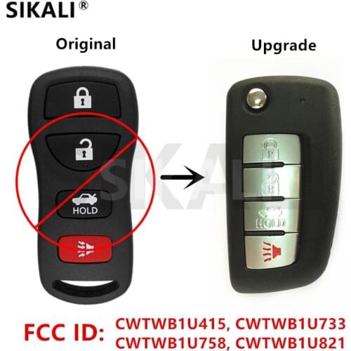 SIKALI Remote Key Upgraded for Nissan Armada Frontier Qashqai Sunny Sylphy Tiida X-Trail Titan Xterra Murano Pathfinder Quest