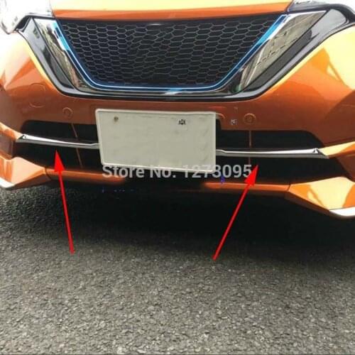 For Nissan Note E12 2017-2019 2020 ABS Chrome Front Bottom Center Grille Cover Air Intakes Molding Strip Car Styling Accessory