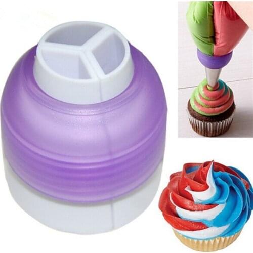 Cake Decorating 3 Color Coupler Cake Tools Bakeware Cupcake Fondant Cookie Cutters Cream Decorating Bags Converter Cake Tools