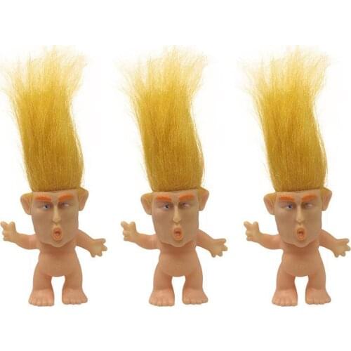 Donald Trump 2020 Collect Model Long Hair Troll Doll Mini Good Luck Doll Desk Decorative