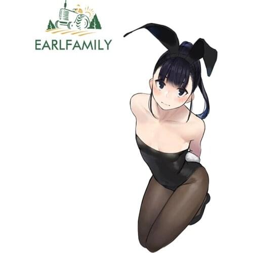 EARLFAMILY 13cm x 5.3cm for Lovely Girl Car Stickers Cartoon Fashionable Decal Scratch-Proof Refrigerator Laptop Decor Car Label