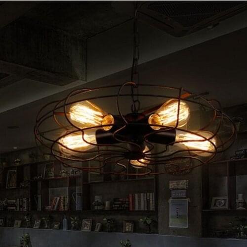 Edison Loft Style Creative Fan Droplight Industrial Vintage Pendant Light Fixtures For Dining Room Hanging Lamp Lustres De Sala