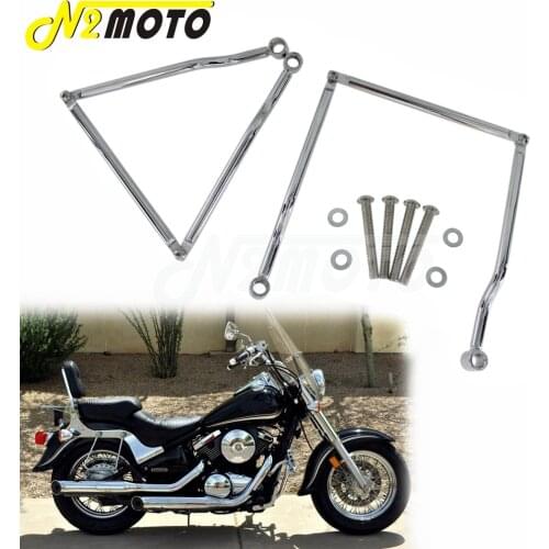 Chrome Motorcycle Adjustable Saddle Bag Support Bars Mounts Bracket Side Luggage for Kawasaki Vulcan VN800 Honda Yamaha Suzuki