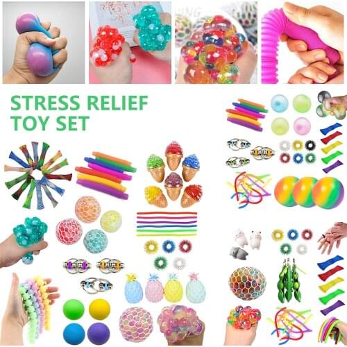 1 set Fidget Toys Sensory Toy Set Anti Stress Toy Set Relief Stress Sensory Anxiety Stress Relief Toy Set For Kids Adult