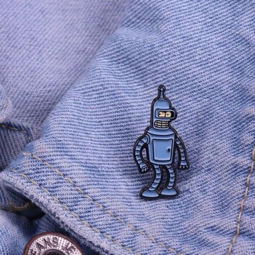 Bender Bending Rodriguez Enamel Pin American Animation Of Comedy Brooch For Women Men Kids Lapel Pin Jeans Shirt Bags Badge