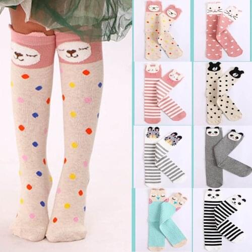 Hot Sale 3-12 Years Girls Over Knee Stockings Cute Cartoon Animals Tight Long Stocking