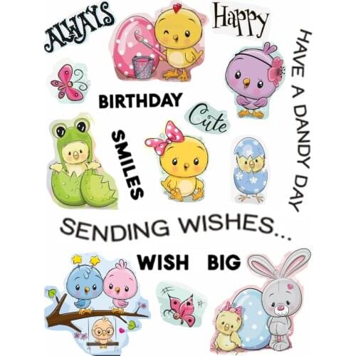 Combination chickens Transparent Silicone Rubber Stamp and metal die Sheet Cling Scrapbooking DIY Cute Pattern Photo Album Stamp