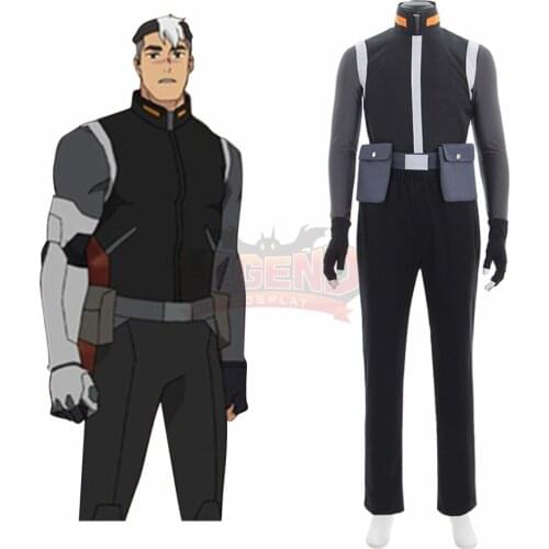 Cosplay legend Voltron:Legendary Defender Cosplay Costume Shiro Black Adult Vest Costume Halloween Carnival Party Mens Suit