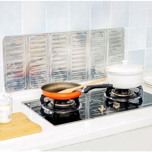 Kitchen Splash Proof Baffle Foldable Oil Splash Screen Cover Shield Guard Aluminium Foil Plate for Gas Stove TS2 Easy to clean